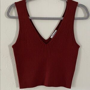 Madewell Red Ribbed Tank Top Cami